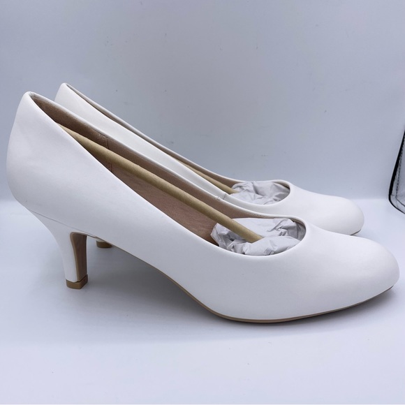 ANKIS low heel comfortable womens white pumps Size 8 - Picture 14 of 15